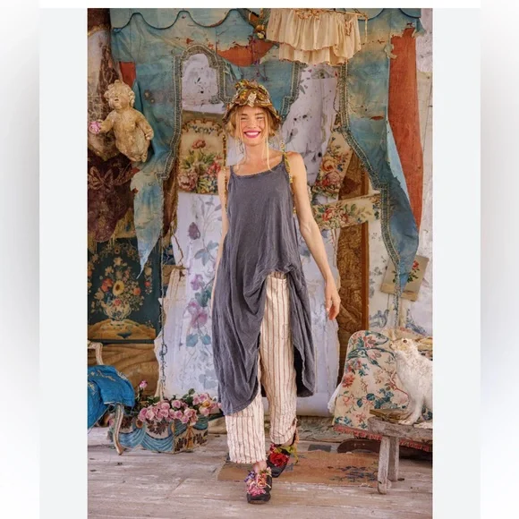 Vintage Magnolia Pearl Dress Linen Gauze Sheer - Picture 17 of 17